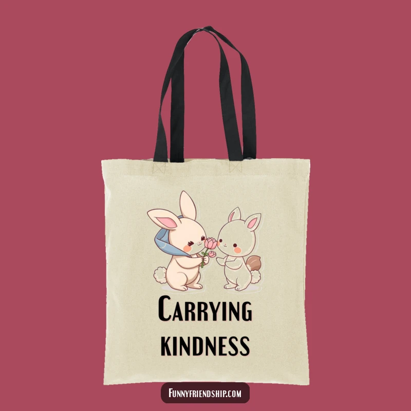 Funny Bunny Flower Tote Bag: Carry Your Kindness Hilariously, Perfect Accessory Gift!