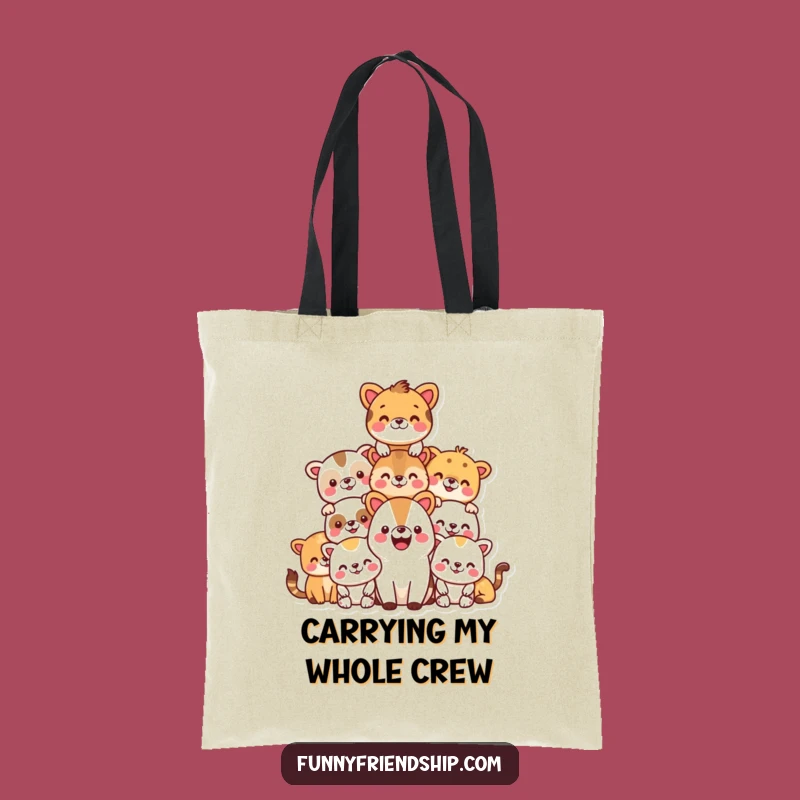 Funny Animal Pyramid Tote Bag: Carry Your Day with a Smile