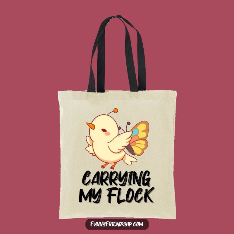 Funny Bird & Butterfly Tote Bag: Carry Joyful Moments, Eco-Friendly Funny Gift