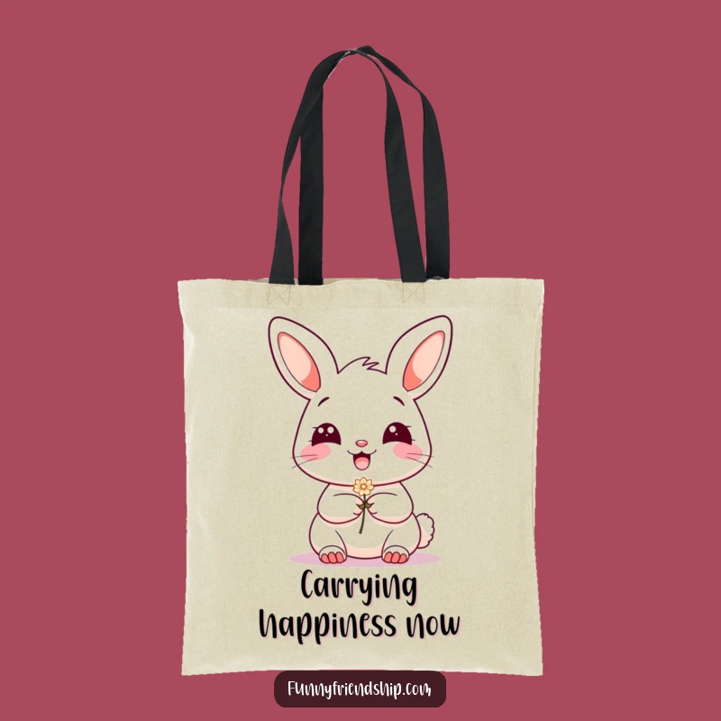 Funny Bunny Flower Tote Bag: Carry Kindness and Style Everywhere You Go