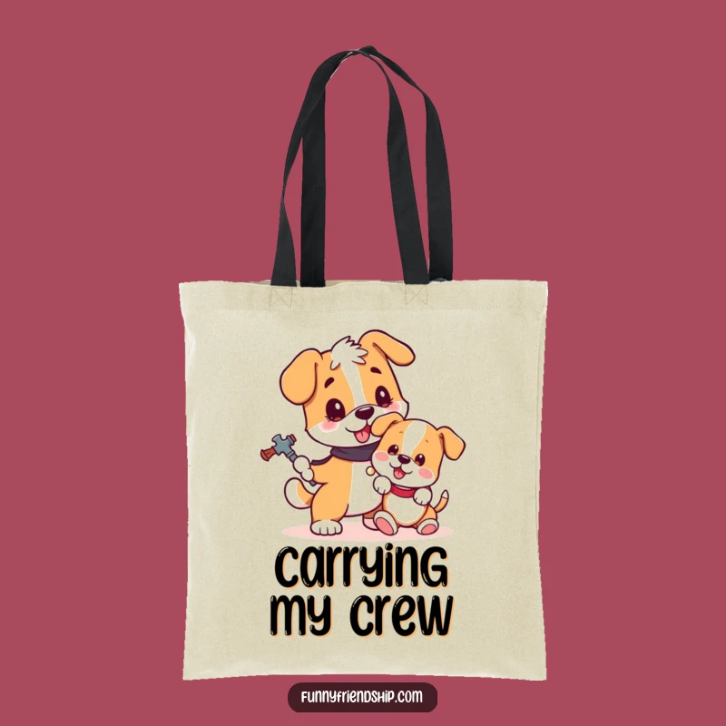Funny Dog and Puppy Tote Bag: Carry Your Essentials with This Loyal Companion's Charm