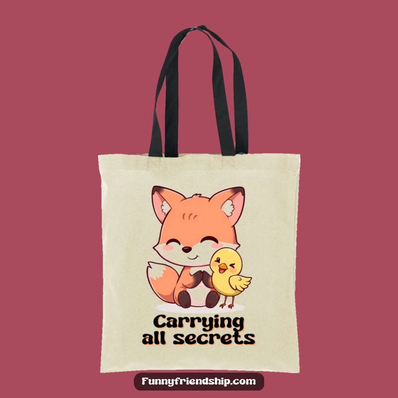 Funny Fox & Bird Secret Tote Bag: Carry Your Secrets and Smiles