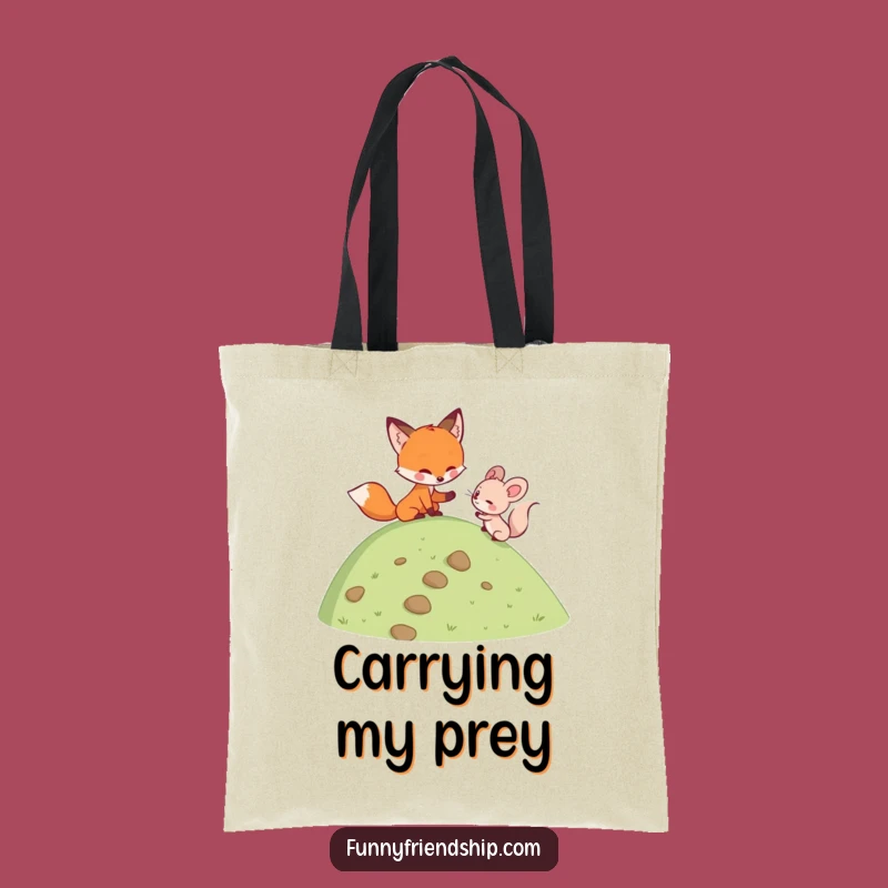 Funny Fox & Mouse Adventure Tote: Carry Support & Smiles - An Adorable Funny Gift!