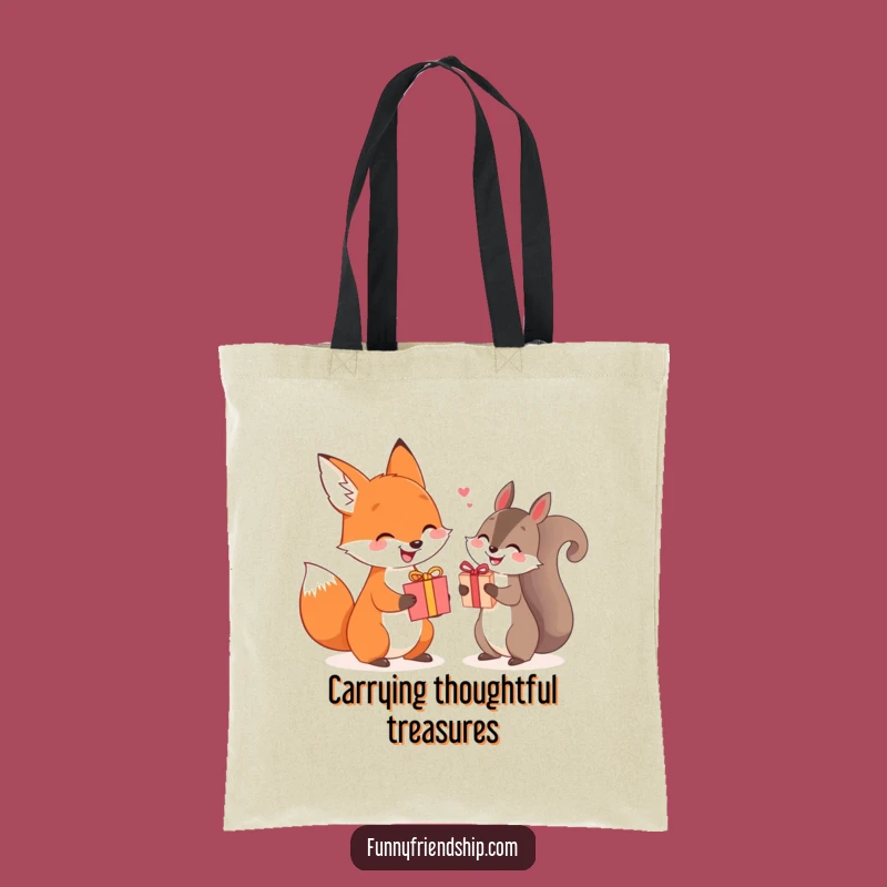 Funny Fox Squirrel Gift Tote Bag: Carry Your Presents with Pride!
