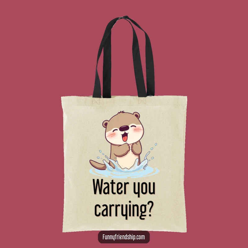 Funny Otter Splash Tote Bag: Carry Your Laughs, Perfect Gift for Shoppers