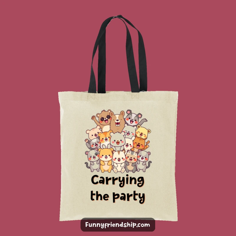 Funny Party Animals Tote Bag: Celebration Carry-All Funny Gift