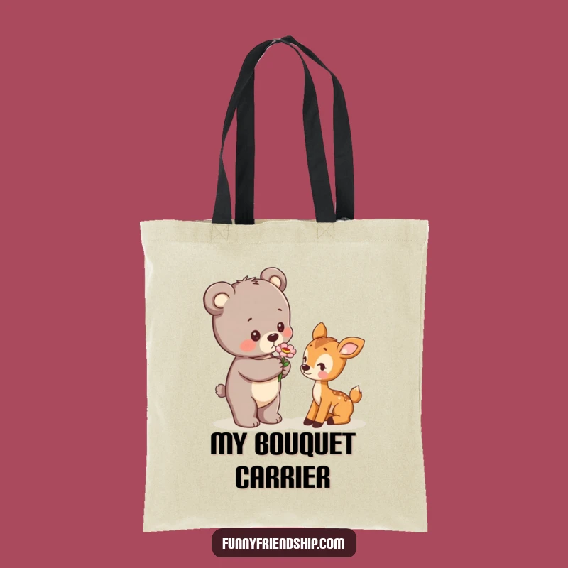 Funny Bear & Deer Tote Bag: Cute Woodland Companion Carry-All Gift