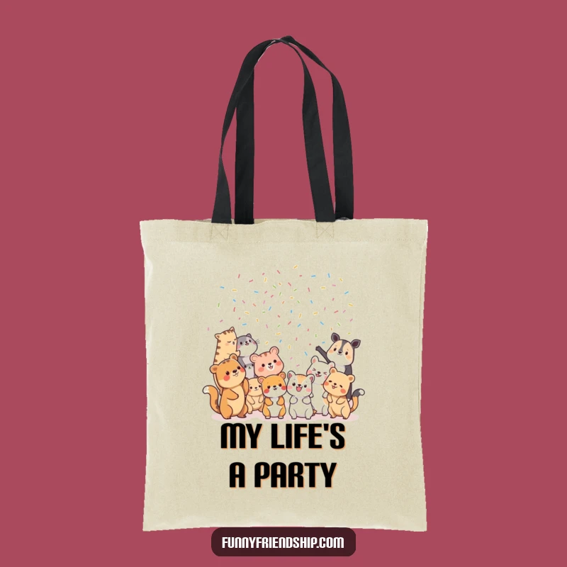 Funny Animal Confetti Tote Bag: Carry Your Party Spirit Everywhere You Go