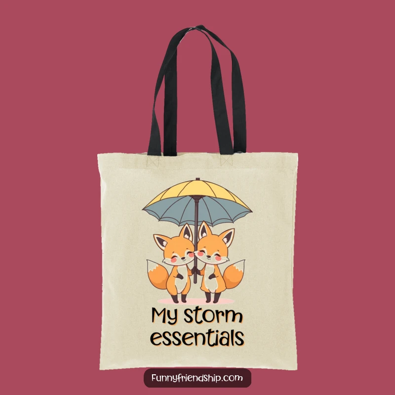 Funny Fox Umbrella Tote Bag: Cute Cartoon Carry-All, Practical Humorous Gift