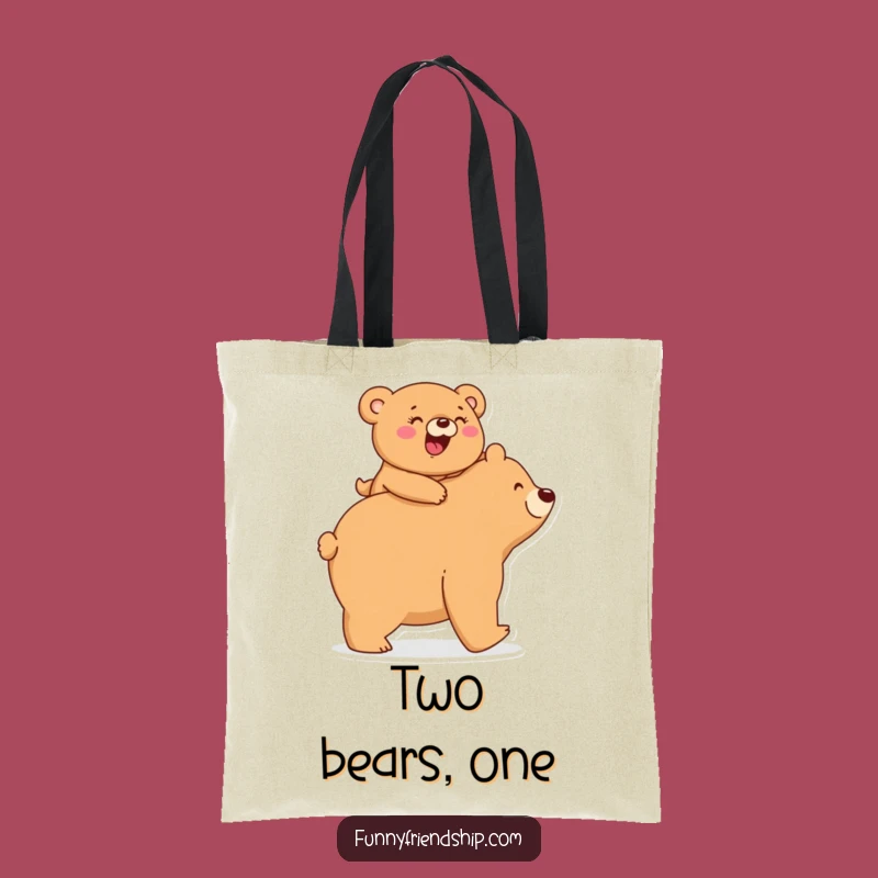 Funny Bear Piggyback Tote Bag: Carry Your Joy with Humorous Charm